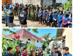 Kodim 0407/ KB Hadir Dalam Acara Gotong Royong Karya Bhakti KKN Universitas Bengkulu Bersama Warga RT 27 RW 06 Sawah Lebar