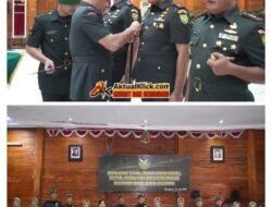 Danrem 041/Gamas Pimpin Acara Serah Terima Jabatan Serta Tradisi Penerimaan Dan Pelepasan Warga Korem 041/Gamas