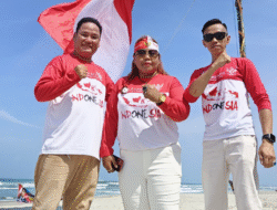 Dirgahayu Republik Indonesia ke-80 Gemawasbi Provinsi Bengkulu Merayakan Hari kemerdekaan Mengibarkan Bendera Merah Putih Raksasa Di Pantai Panjang Bengkulu
