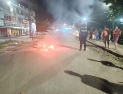 Satpol PP Kota Bengkulu Amankan Aksi Tauran dan Bakar Motor Anak di Simpang Lima