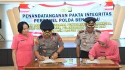 Penandatanganan Pakta Integritas, Polda Bengkulu Perkuat Pengawasan dan Disiplin Personel
