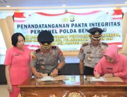 Penandatanganan Pakta Integritas, Polda Bengkulu Perkuat Pengawasan dan Disiplin Personel